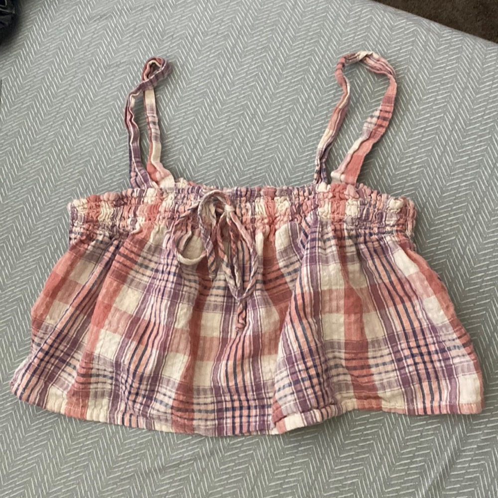 Plaid cropped top, American Eagle size small